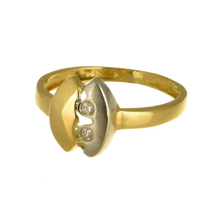 Image 3 of 18 kt. Gold - Earrings, Ring, Set Diamonds