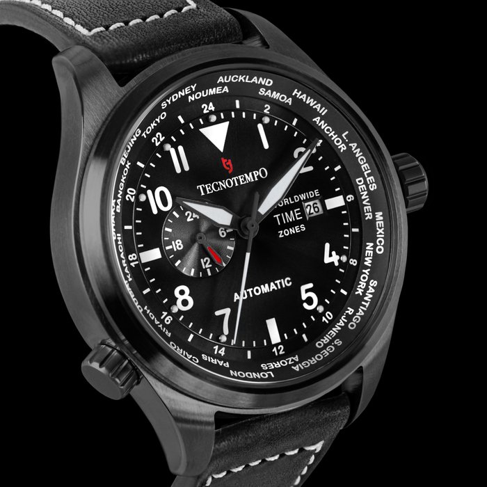 Preview of the first image of Tecnotempo - "NO RESERVE PRICE" World Time Zone - Automatic 30ATM WR - Limited Edition - - TT.300.W.
