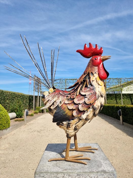Figurină - A rooster statue - Fier (turnat/forjat)