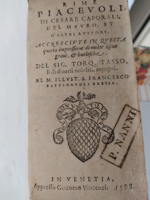 Cesare Caporali - Rime piacevoli di Cesare Caporali, del Mauro, et d'altri auttori - 1588