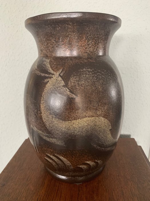Keramis Charles Catteau - Vas -  gazelă/vază de elan  - Ceramică