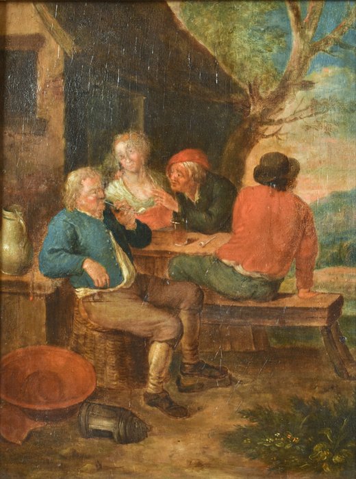 Naar Jean Thomas Nicolas van Kessel (1677-c.1741) - Herbergscene met vrolijk gezelschap