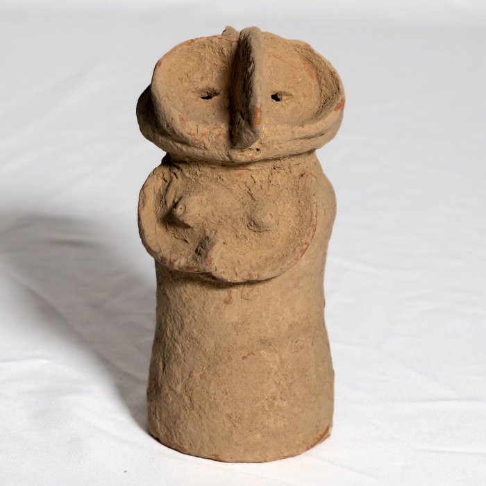 哈拉帕文明 陶土许愿神像，14 x 6.5 厘米 - 西班牙出口许可证 - Votive offering