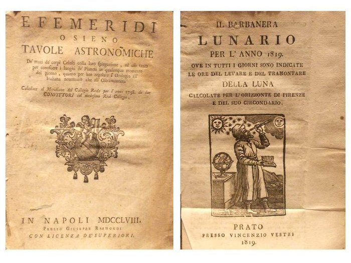 Almanacchi lunari, efemeridi, astrologia e Cabala - 1816