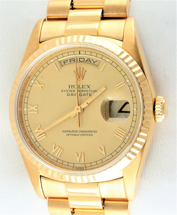Preview of the first image of Rolex - Oyster Perpetual Day-Date - Yellow Gold - Ref. No: 18238 - Men - 1995.
