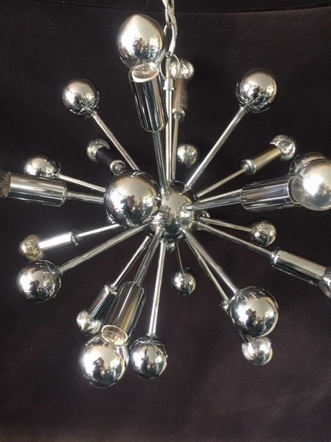 Candelabro - Lâmpada Sputnik - Metal cromado