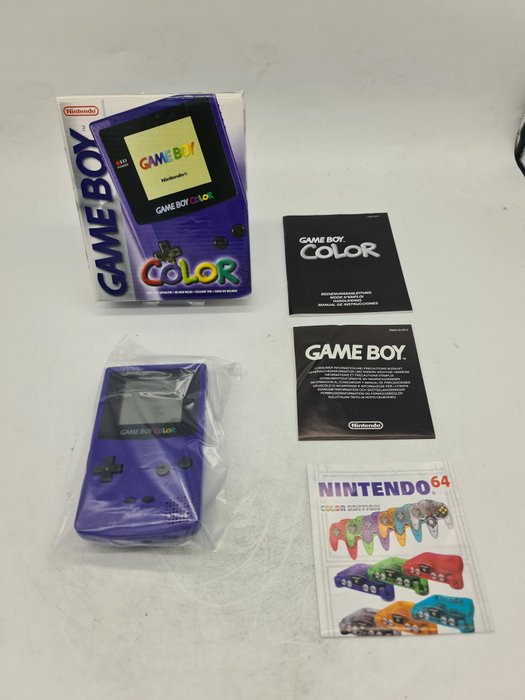 Extremely Rare - STOCK - Gameboy Color GBC - 1998 - Limited Edition - Original Grape - Console Boxed - GBC Gameboy Color - Spelcomputer - In originele gesealde verpakking