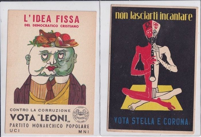 Italie - Politique - Cartes postales (Collection de 69) - 1947-2003