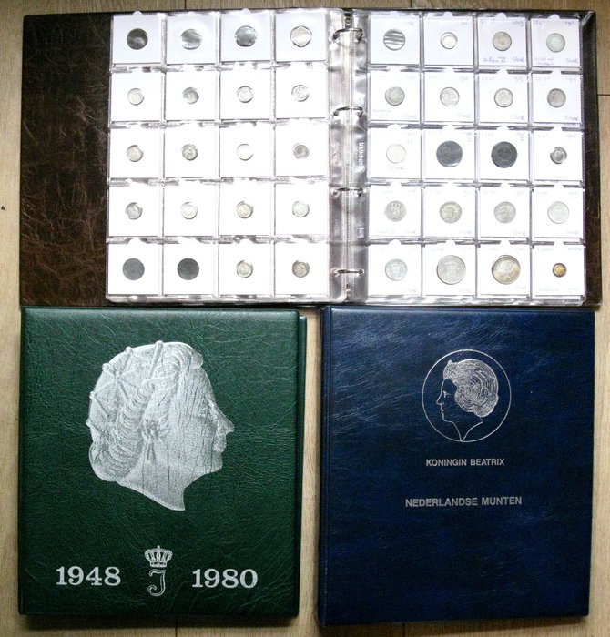 Paesi Bassi. Duit t/m 50 Gulden 1684/2001  - 429 verschillende munten incl. 55x zilver in 3 albums