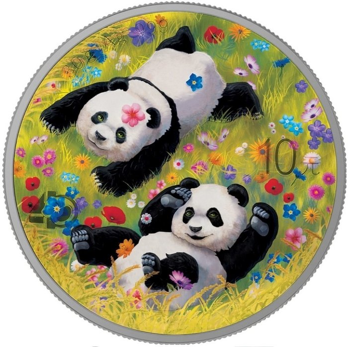 China. 10 Yuan 2022 'Panda - Four Season - Spring' - with Box and Certificate of Authenticity