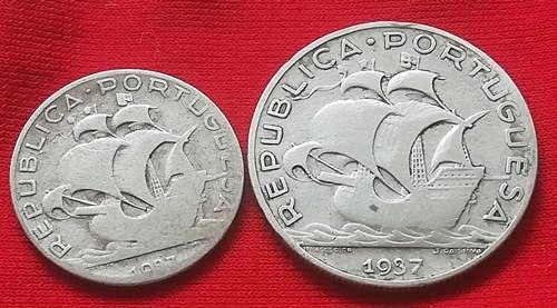 Portogallo. República. 2 Moedas - 2½ Escudos & 5 Escudos 1937 - Escasso