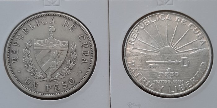Cuba. 1 Peso 1933 and 1953 (2 items)
