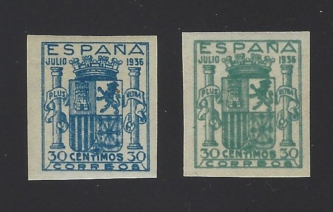 Spagna 1936 - Unissued stamps, Granada issue - Edifil nº NE56/NE57