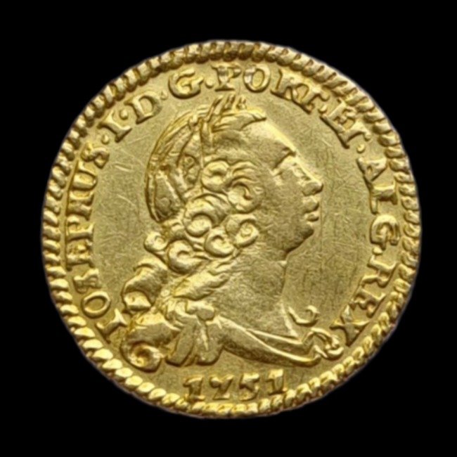 Portugal. D. José I (1750-1777). Meio Escudo (800 Reis) 1751 - Iosephus - Lisboa - 1º Tipo