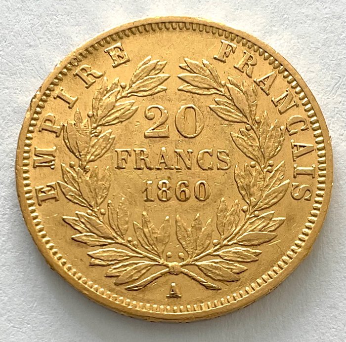 France. 20 Francs 1860 A - Napoleon III.