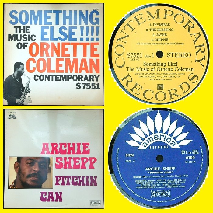 1. Ornette Coleman – Something Else!!!! LP (Free Jazz) - 2. Archie Shepp – Pitchin Can LP (Free Jazz) - Titoli vari - LP - Varie incisioni (come mostrato in descrizione) - 1958/1970