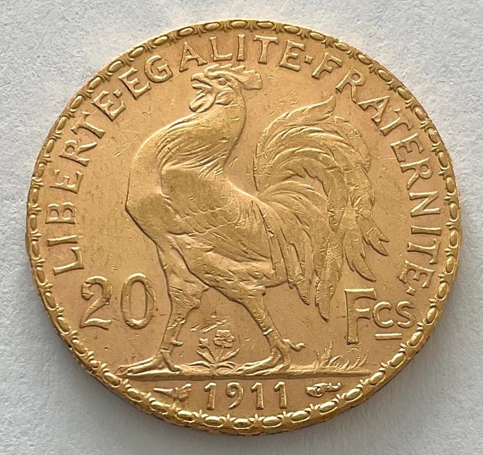 France. 20 Francs 1911 Marianne - Gallischer Hahn