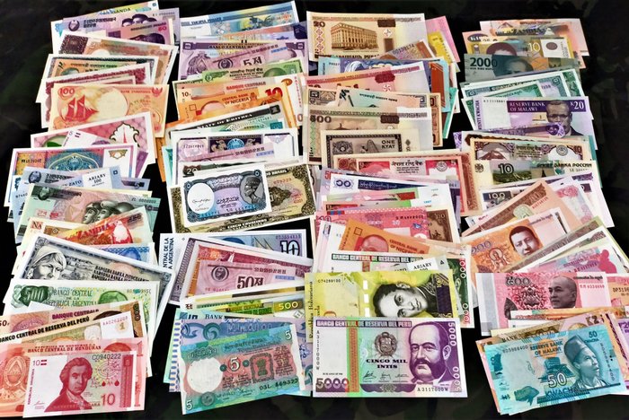 World - 200 Different Banknotes - Various dates