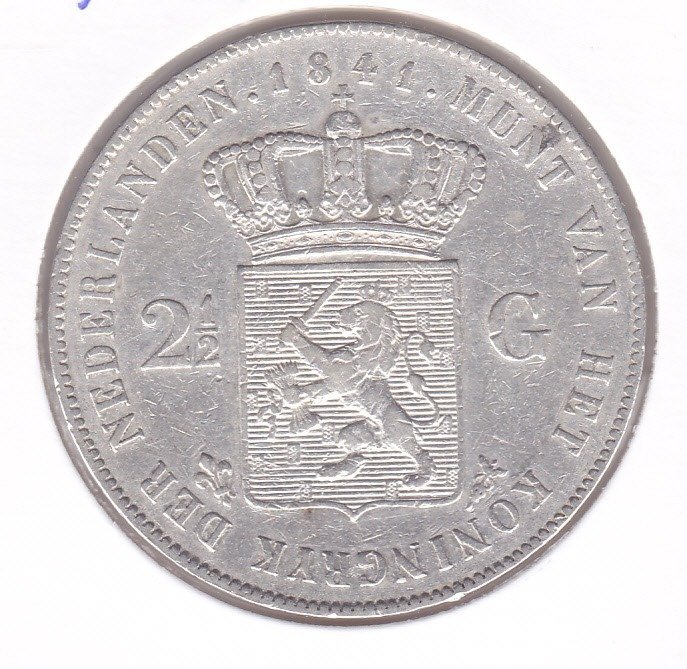 Netherlands. Willem II (1840-1849). 2 1/2 Gulden 1841