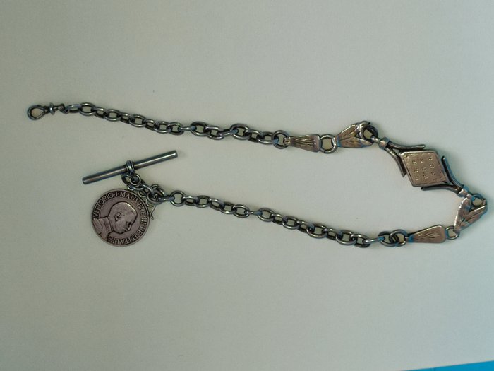 Catena in Argento 925 per Orologio da Tasca del XVIII sec - NO RESERVE PRICE - Uomo - '800