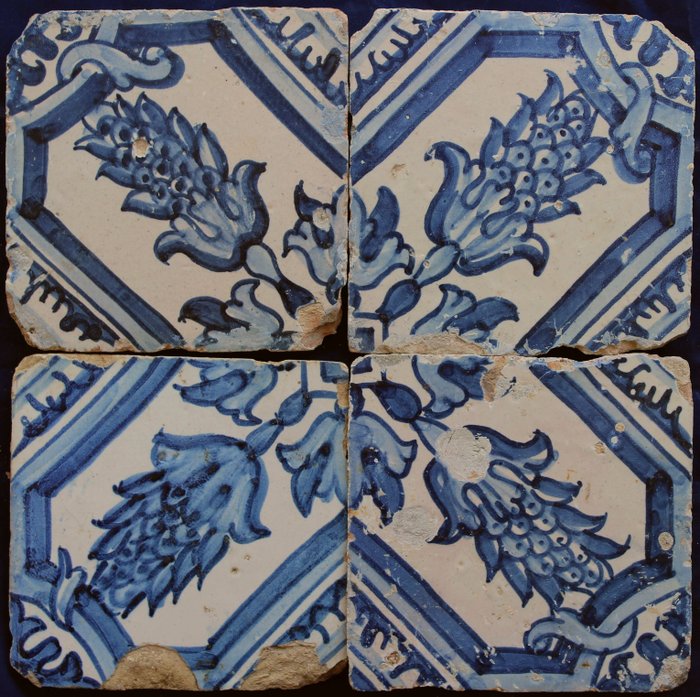 "Azulejos" - Modello di piastrelle (4) - Barocco - Terracotta