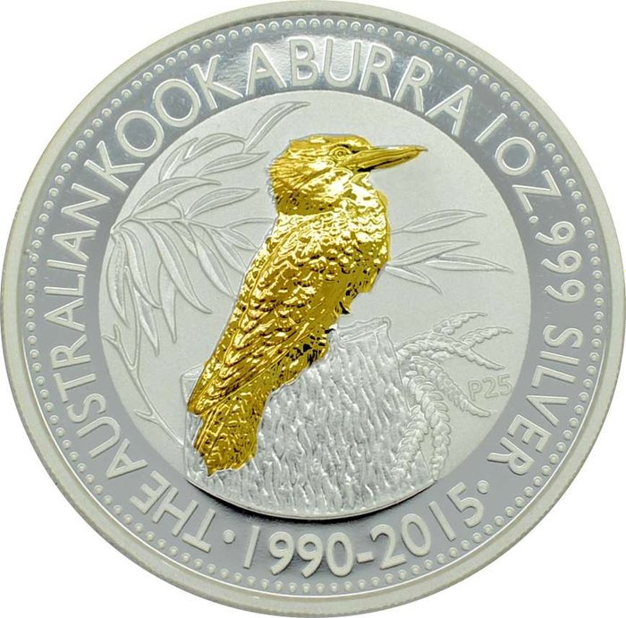 Australië. 1 Dollar 2015 Kookaburra - gilded - 1 Oz