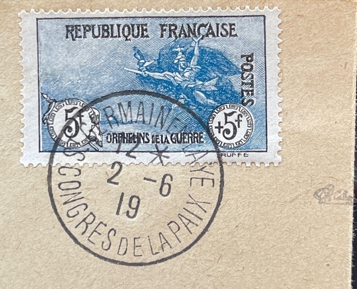France 1917 - Côte 3225€ avec plus value centrage - Yvert et Tellier, n155/155 oblitérés superbe centrage