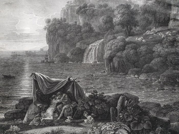 Claude Lorrain (1600-1682), after, by Wilhelm Friedrich Gmelin (1760-1820) - [Large Print} Aci e Galatea
