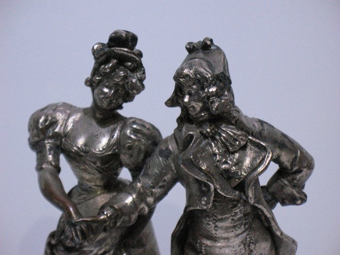 Barthélemy - Skulptur, „keine Viertel“ (1) - Bronze, Versilbert - Ende des 19. Jahrhunderts