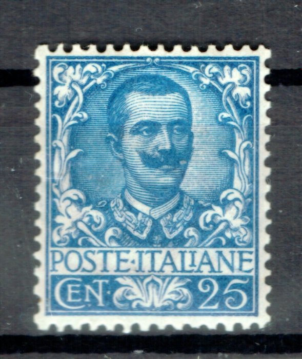 Königreich Italien 1901 - Floreale 25 c. blau