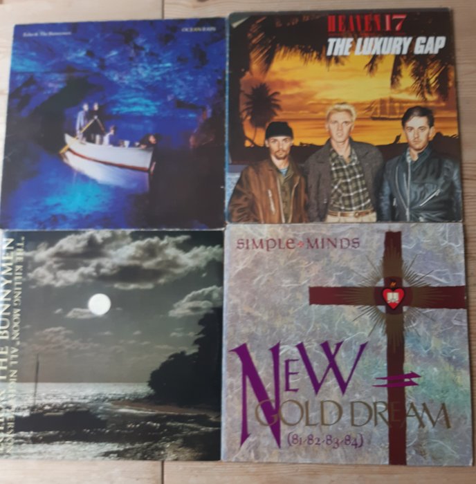 Echo & The Bunnymen, Simple Minds, heaven 17 - Artisti vari - 4 Albums - Ocean Rain/Killing Moon/New Gold Dream/The Luxury Gap - Titoli vari - LP - Varie incisioni (come mostrato in descrizione) - 1982/1984