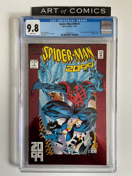 Spider-Man 2099 #1 - Origin Spider-Man 2099 - Red Foil Cover - CGC Graded 9.8 - Extremely High Grade!! - White Pages!! - Softcover - First edition - (1992)