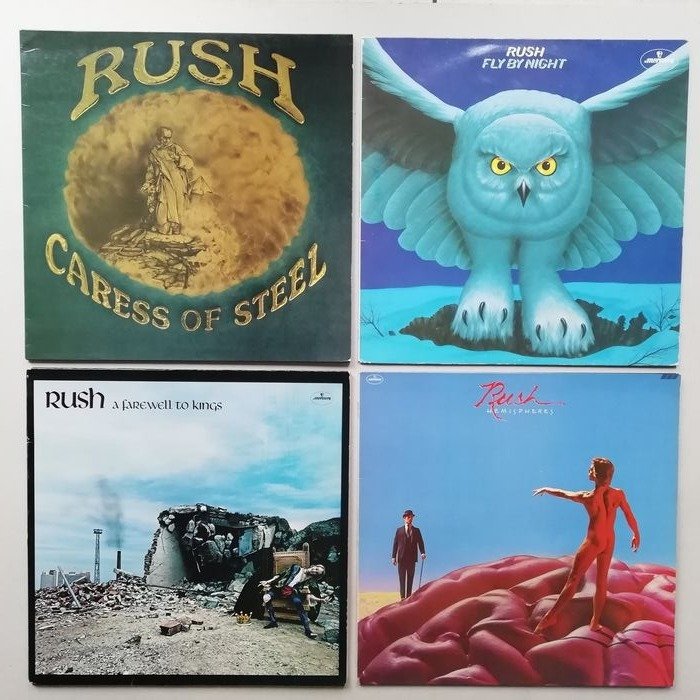 Rush - 4 Early Iconic Albums - LP's - Premier pressage - 1975/1978