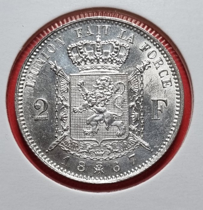 Belgio. Leopold II (1865-1909). 2 Francs 1867