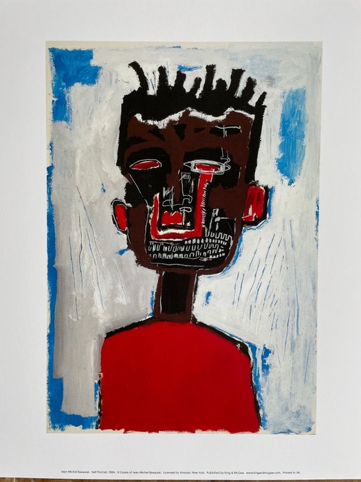 Jean-Michel Basquiat - (1960-1988) Self Portrait 1984, licensed by Artestar NY, Printed in U.K.