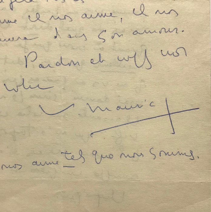 François Mauriac (1885-1970) - Belle lettre autographe signée de Mauriac à Marcel Jouhandeau - 1960
