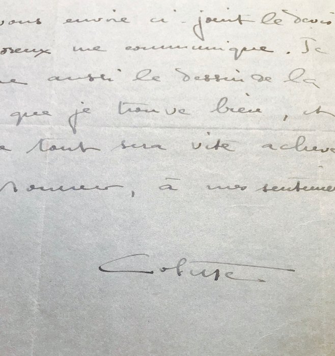 Colette (1873-1954) - Lettre autographe signée de Colette