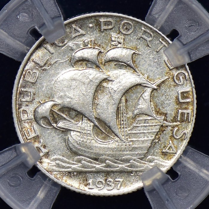 Portugal. República. 2 ½ Escudos 1937 - GENI - AU55 - Rara