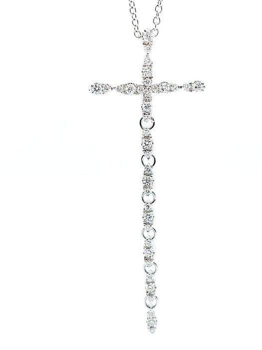 Preview of the first image of 18 kt. White gold - Necklace with pendant.