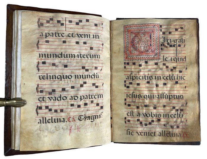 Illuminated Manuscript; Antiphonary In die Sancto Paschae ad magnificat Aria - XVII Century