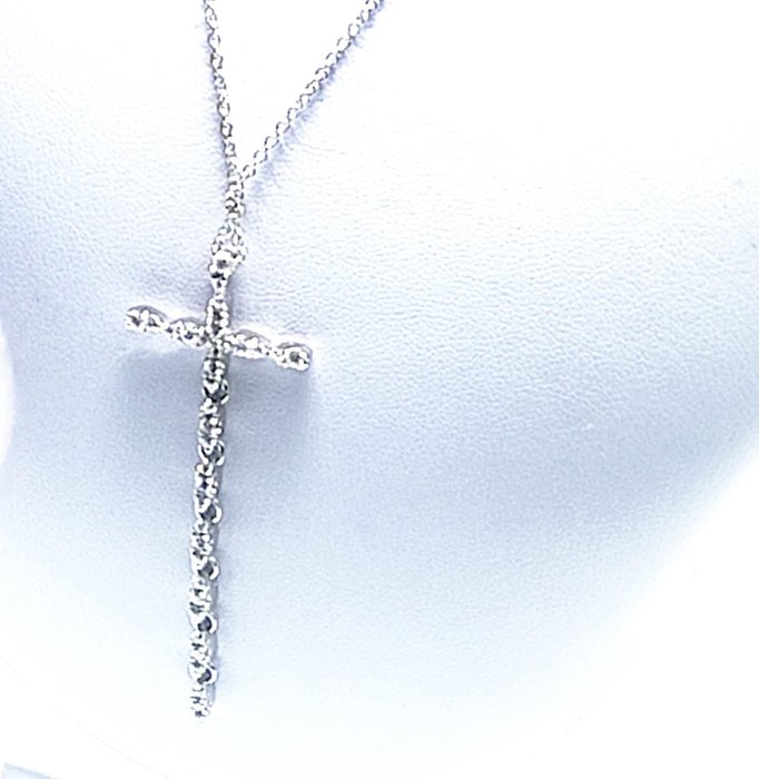 Image 3 of 18 kt. White gold - Necklace with pendant