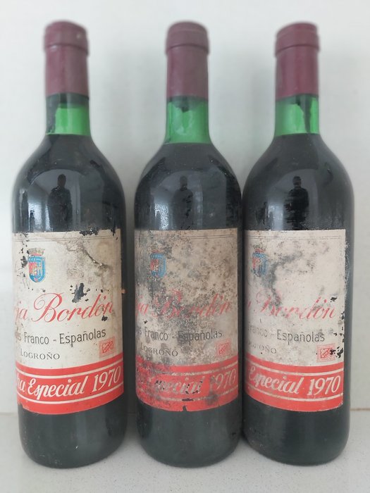 1970 Rioja Bordón, Bodegas Franco Españolas - Rioja Cosecha Especial - 3 Bottiglie (0,75 L)