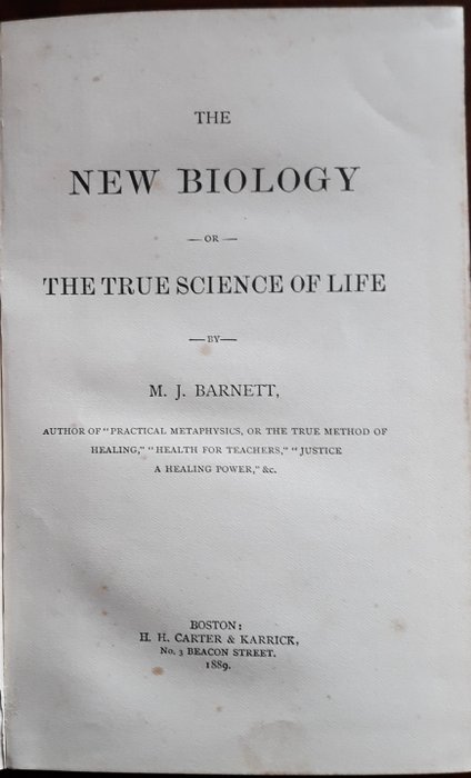 Matilda J. Barnett - The New Biology - 1889