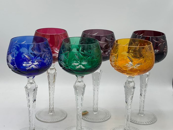 Lausitzer Glas - Arte del vetro, Cristalleria, Oggetto in vetro, Vaso, Romani, bicchieri (6) - Moderno - Cristallo, cristallo al piombo - Weinranke