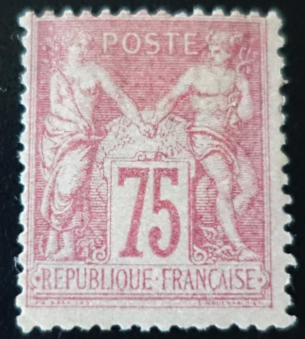 Frankrijk - Sage type stamp N°81 with certificate, mint*, origin gum, Quote: €2,850 Rare
