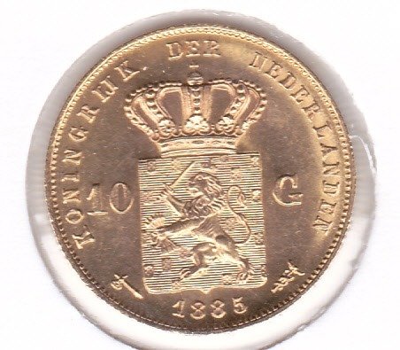 Netherlands. Willem III (1849-1890). 10 Gulden 1885