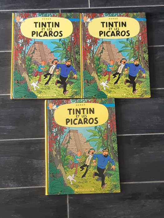 Tintin T23 - 3x Tintin et les Picaros (C1) - 3x C - 3x EO - (1976)