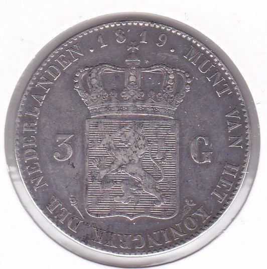 Netherlands. Willem I (1813-1840). 3 Gulden 1819
