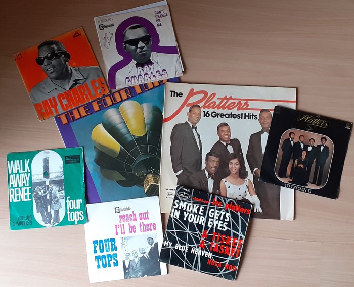 Ray Charles, The Platters - 8 Vinyl Items from US Soul Funk R&B Artists - Titoli vari - LP, Singolo 45 Giri - Varie incisioni (come mostrato in descrizione) - 1961/1982