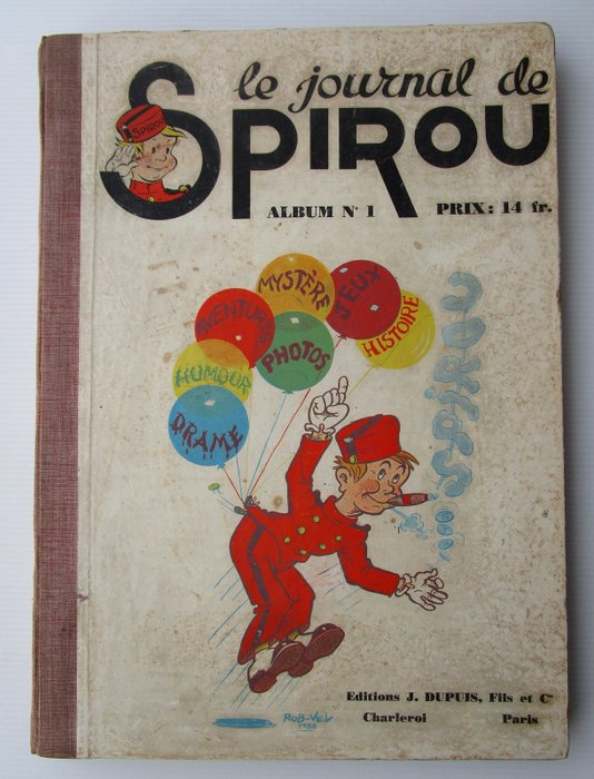 Spirou (magazine) - Receuil Spirou - album n° 1 - Hardcover - Eerste druk - (1938/1939)